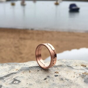 Rose Gold Coastline Ring Coast Ring Map Jewellery Travel Inspired Gift Rose Gold Wedding Ring Alternative Wedding Rose Gold image 9