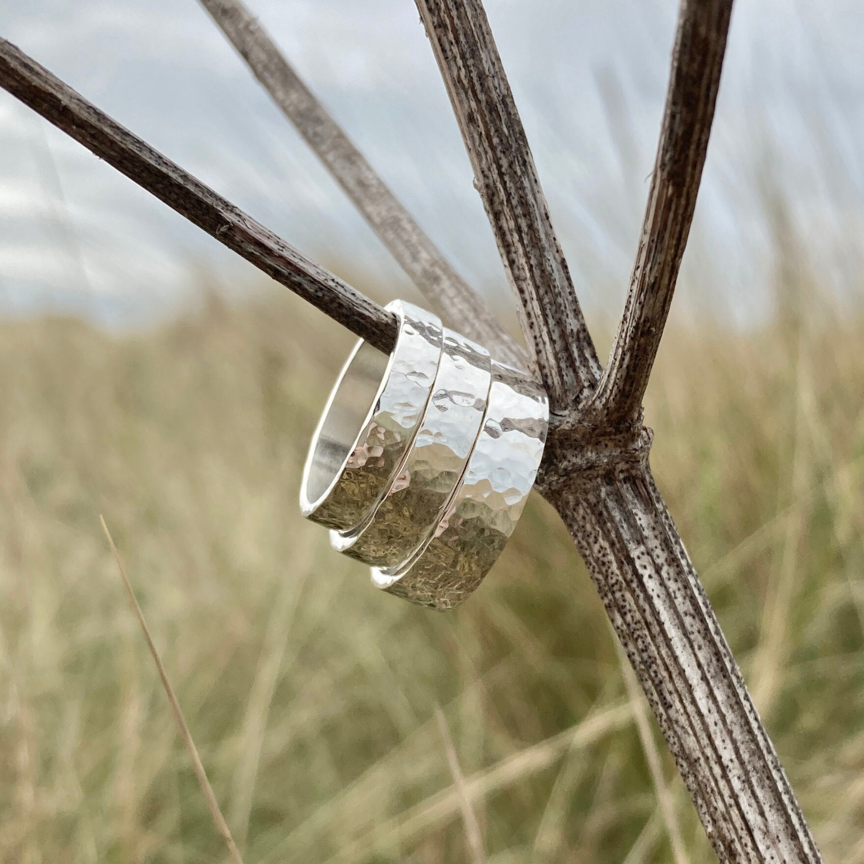 Hammered Silver Rings