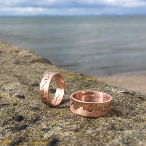 Anello della costa in oro rosa / Anello della costa / Gioielli con mappa / Regalo ispirato al viaggio / Anello nuziale in oro rosa / Matrimonio alternativo / Oro rosa immagine 3