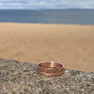 Anello della costa in oro rosa / Anello della costa / Gioielli con mappa / Regalo ispirato al viaggio / Anello nuziale in oro rosa / Matrimonio alternativo / Oro rosa immagine 6