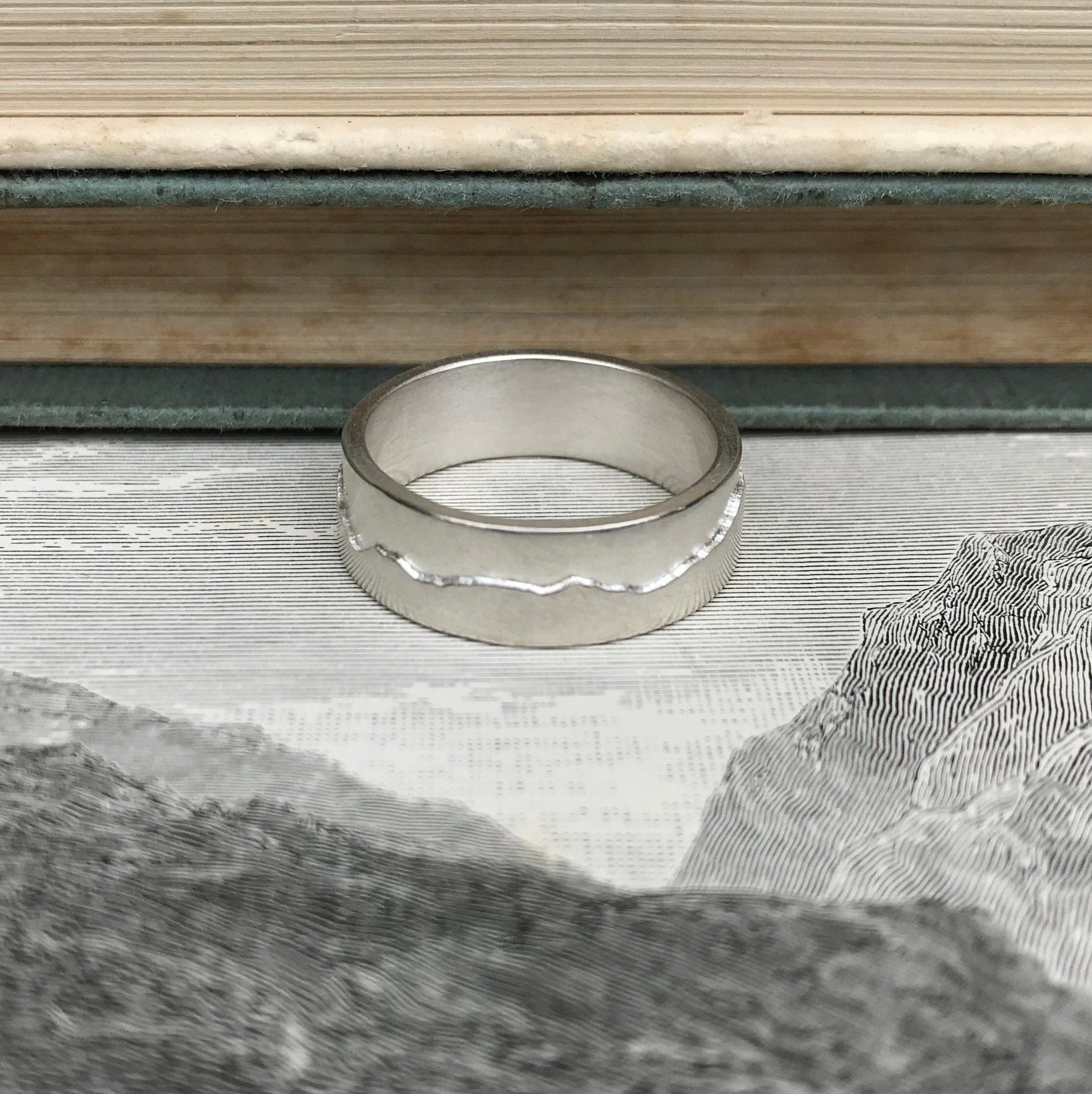 Handmade Silver Mountain Ring | Eroded Jewelry Wanderlust