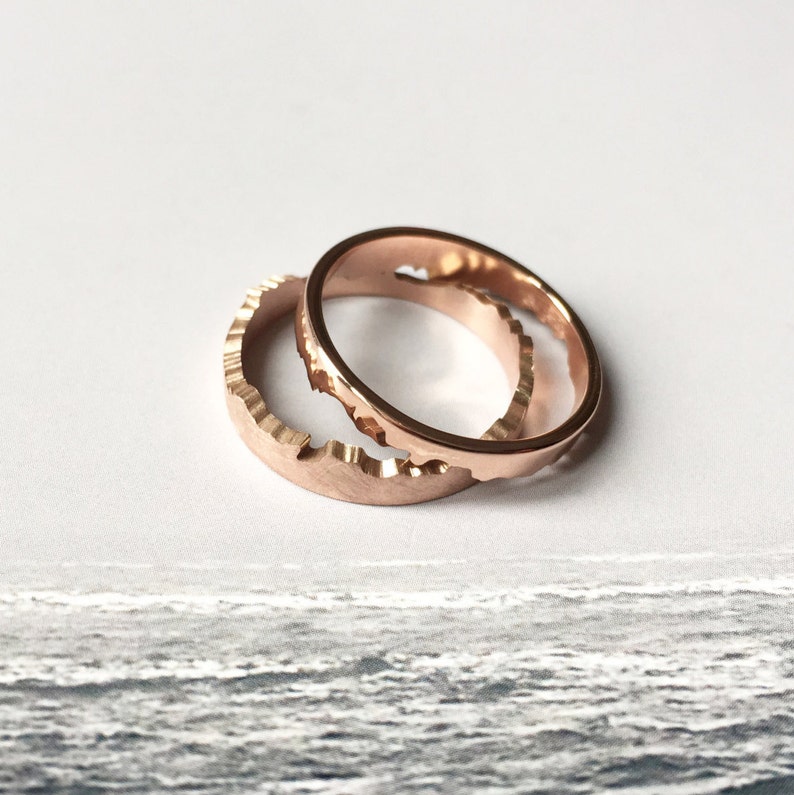 Rose Gold Coastline Ring Coast Ring Map Jewellery Travel Inspired Gift Rose Gold Wedding Ring Alternative Wedding Rose Gold image 7
