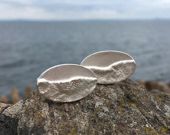 Silver Shoreline Cufflinks | Beach Cufflinks | Wave Cufflinks | Coast Inspired | Coastal Cufflinks | Travel Inspired