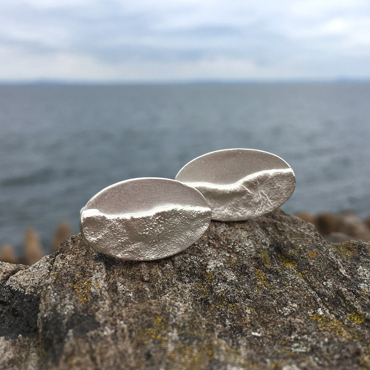 Silver Shoreline Cufflinks | Beach Wave Coast Inspired Coastal Travel