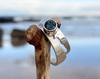 Gemstone Solitaire Coastline Ring