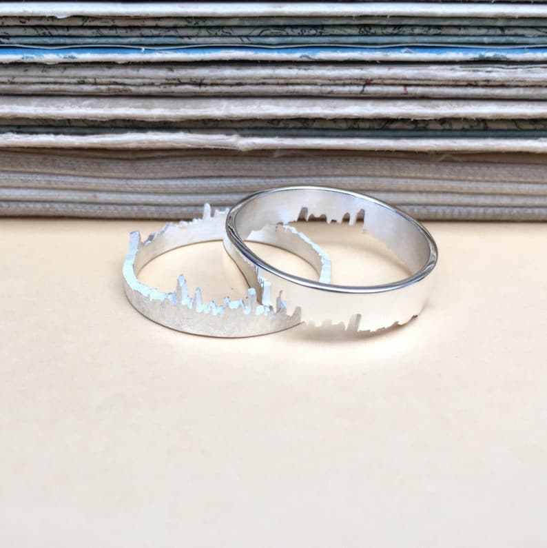 Personalised Silver City Skyline Ring Cityscape Ring Map Jewellery Skyline Ring City Lover Gift Unique Silver Ring image 5