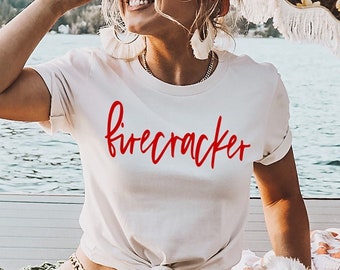 Firecracker 4th of July Women's Shirt, Patriotic USA Tee, July Fourth Outfit