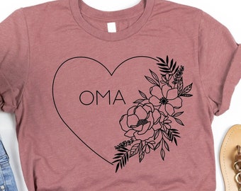 Oma Shirt, Gift for Oma Tee, Mothers Day Shirt, Oma Pregnancy Announcement Grandmother Shirt, Grandma Tee Mothers Day Gift
