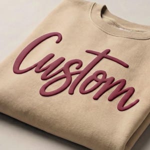Custom Puff Print Sweatshirt with 3D Name Design, Personalized Neutral Crewneck for Women, Bridesmaids, Teams, Coaches or Gifts baseball mom