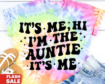 Its Me Hi Im the Auntie Shirt, Aunt Announcement Retro Aunt Shirt New Aunt Gift Pregnancy Announcement Gift for Aunt Pregnancy Reveal Aunt