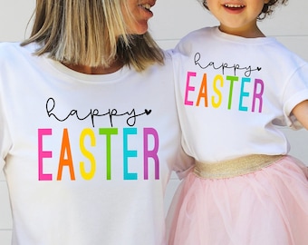 Matching Easter Shirts Mommy and Me Happy Easter Matching Tees, Matching Easter Shirts for Mother daughter Mommy and Me Easter Outfits