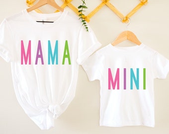Mama and Mini Rainbow Shirts Mommy and Me Outfits Mothers Day Gifts Personalized Gift for Mom Gift Mother Daughter Shirts Mothers Day Gift