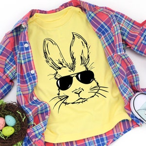 Toddler Boy Easter Outfit, Hip Easter Bunny Sunglasses Shirt, Baby Boy Easter Outfit, Personalize Easter Boys Shirt