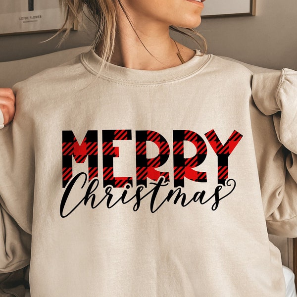 Christmas Sweatshirt for Women, Merry Christmas Shirt, Preppy Christmas Crewneck, Vintage Christmas Sweater, Christmas Sweatshirts for Women