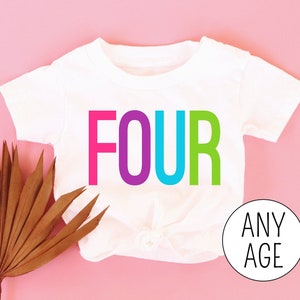 4th Birthday Shirt Girl, Fourth Birthday TShirts, Four Year Old Birthday Girl Shirt, 4 Year old Birthday Gift