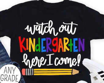 First Day of Kindergarten Shirt, Back to School Shirt Boy First Day of School Gift Boys 1st Day of School Preschool 1st Grade Kindergarten