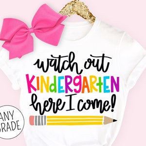 First Day of Kindergarten Shirt, Back to School Shirt, 1st Day of School Preschool Graduation Shirt Girl, First Grade