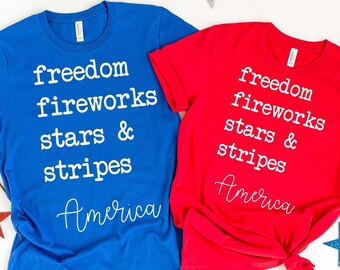 4th of July Shirt Women, Patriotic Tee with American Flag, Funny Independence Day Tank Top, July 4th Family Shirts
