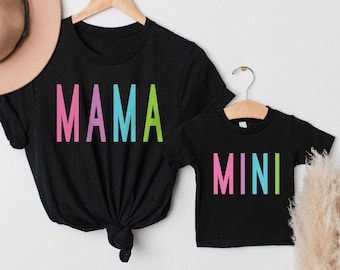 Mama and Mini Rainbow Shirts Mommy and Me Outfits Mothers Day Gift Personalized Gift for Mom Gift Mother Daughter Shirts Mothers Day Gifts