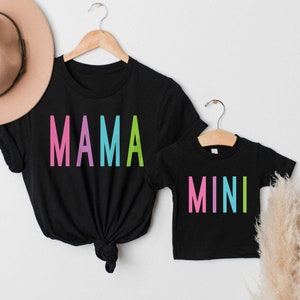 Mama and Mini Rainbow Shirts Mommy and Me Outfits Mothers Day Gifts Personalized Gift for Mom from Daughter Clothing for Mom