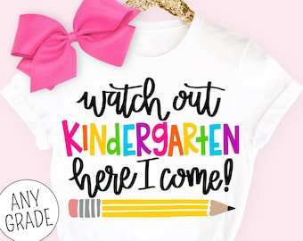 First Day of Kindergarten Shirt, Back to School Shirt, 1st Day of School Preschool Graduation Shirt Girl, First Grade