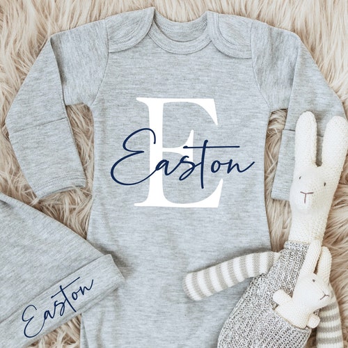 Baby Boy Coming Home Outfit Newborn Boy Monogrammed Gown and Etsy