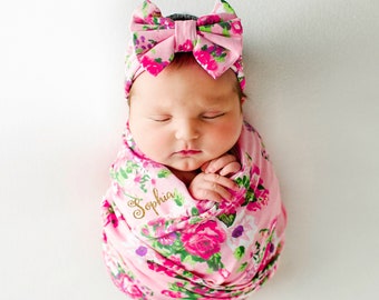 baby blanket and headband