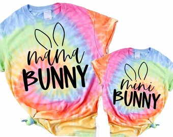 MOMMY AND ME Easter Outfits - Easter Mommy and Me Easter Shirts, Mama Bunny Mini Bunny - mother daughter shirts, Family Matching Easter