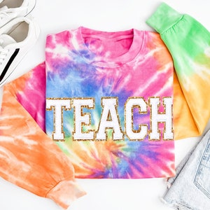 Teacher Sweatshirt, Teacher Gifts for Teacher Appreciation Gift Teacher Shirts TEACH Sweatshirt Embroidered Teacher Sweater End of Year Gift