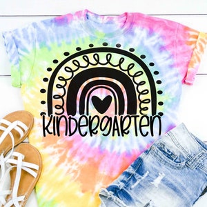 Rainbow Kindergarten Shirt, Back to School Kindergarten Teacher Shirts, First Day of School Shirt Kindergarten Back to School Tshirts