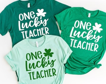 One Lucky Teacher St Patricks Day Shirt, St Patricks Day Teacher Shirt, lucky shirt st paddys day Tshirt saint patricks day shirts for Women