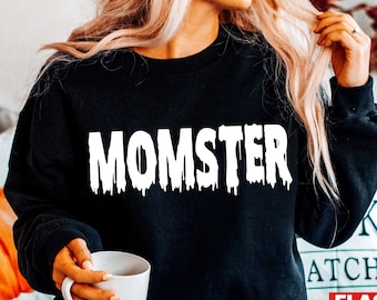 Momster Halloween Shirt, Halloween Sweatshirt, Fall Sweatshirt Spooky Season TShirt, Fall Shirts for Women Momster Sweatshirt Momster Shirt