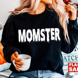 Momster Halloween Shirt, Halloween Sweatshirt, Fall Sweatshirt Spooky Season TShirt, Fall Shirts for Women Momster Sweatshirt Momster Shirt