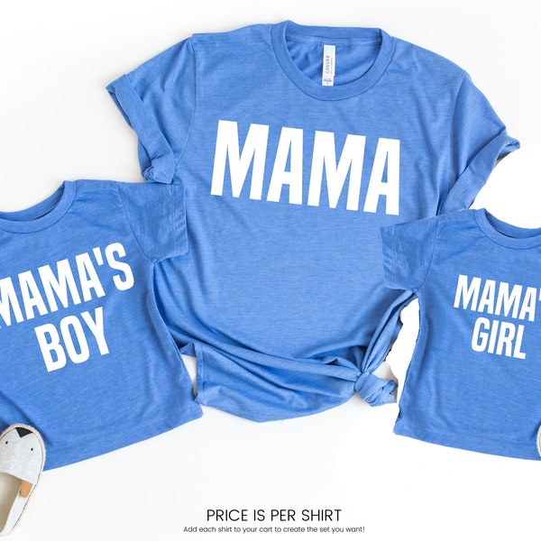 Mommy and Me Outfit Boy & Girl, Mom Gift from Daughter or Son, Matching Family Shirts, Mamas Girl Mamas Boy Shirts Mothers Day Gift