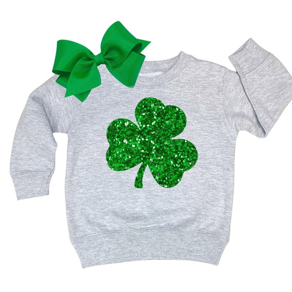 Glitter Shamrock Shirt Girls St Patricks Day Sweatshirt Toddler St Patricks Day Outfit Girl St Patricks Day Shirt Toddler St Patricks Shirt