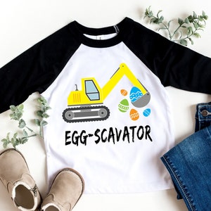 Toddler Boys Easter Shirt - Easter EGG SCAVATOR - Toddler Boy Easter Outfit Baby Boy Easter Outfit, Kids Easter Shirt Raglan Baseball Tee