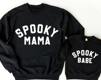 Spooky Mama Sweatshirt, Halloween Mommy and Me Outfits, Halloween Family Matching Sibling