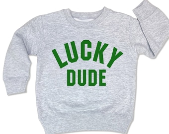 St Patricks Day Boys Shirt, LUCKY DUDE Shirt, Boys St Patricks Day Shirt, Kids St Patricks Day Sweatshirt Toddler Boy st patricks day tshirt
