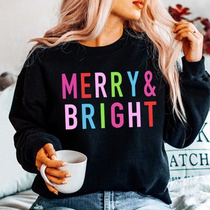 Merry Christmas Sweatshirt for Women, Christmas Sweater, Christmas Crewneck, Holiday Sweater Unique Holiday Gift Merry Sweatshirt