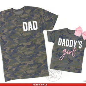 Father Daughter Matching Shirts Dad and Baby Girl Camouflage Daddys Girl Father's Day Gift from Daughter, Daddy and Me Shirts