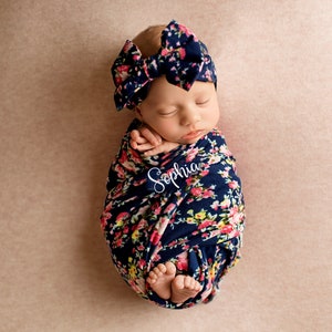 personalized baby girl swaddle