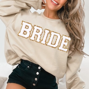 Bride Sweatshirt - Bachelorette Sweatshirt, Honeymoon Crewneck, Mrs Personalized Pullover BRIDE Spring Summer Engagement Gift for Her