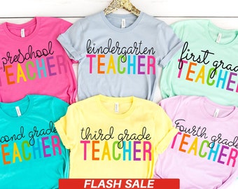 Grade Teacher Shirts, Teacher Gifts Kindergarten Teacher Shirt Back to School Gift for Teacher First Day of School Gift Teacher
