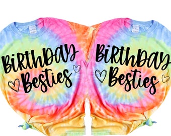 Birthday Besties Shirt, Birthday Girl Shirt, Girls Birthday Tee, Tie Dye Birthday Girl Tshirt Best Friend Birthday Shirts