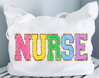 NURSE Tote Bag, Nurse Gift for Nurse Gift for School Nurse Bag, Personalized NURSE Graduation Gifts Mothers Day Gift Nurse Appreciation