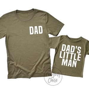 Fathers Day Gifts for Dad Gift from Son, Father and Son Matching Shirts Dad and Baby Boy Dad Shirt Fathers Day Gift Dads Little Man Tshirt