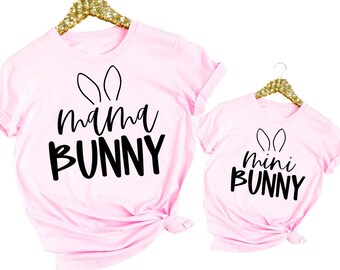 Mama Bunny Mini Bunny Shirts - Easter Mommy and Me Outfit, Matching Easter Bunny Shirts, Family Matching Easter,