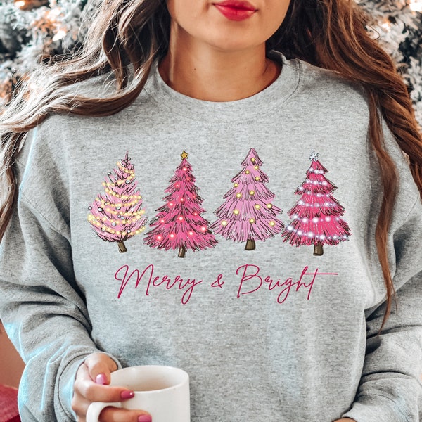 Merry and Bright Sweatshirt, Christmas Sweatshirt, Family Christmas Sweatshirt, Christmas Sweatshirts for Women, Merry Christmas Sweatshirt