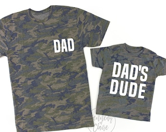 Father Son Matching Camo Shirts, Dad and Little Boy Dad Gifts, Daddy and Me Shirts for Father's Day, Gift from Son or Kids