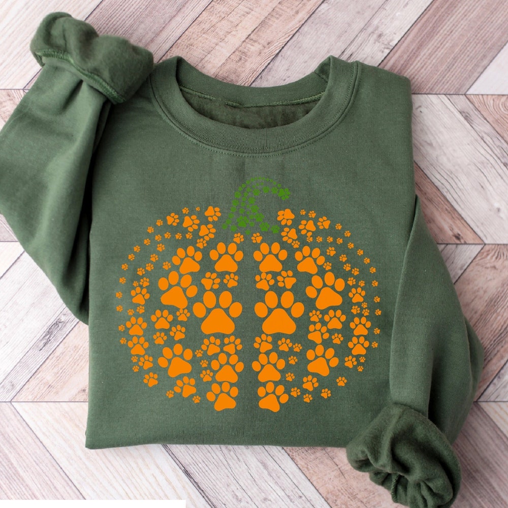 Dog Pumpkin Halloween Shirt Thanksgiving Sweatshirt Vintage Thanksgiving Shirt Comfort Fall Shirts, Funny Pumpkin Sweatshirt Onlytee